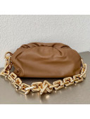 Bottega Veneta The Chain Pouch Bag with Square Ring Chain Strap Dark Brown/Gold 2020