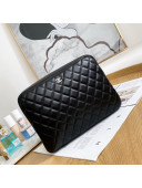 Chanel Lambskin Medium Cosmetic Vanity Pouch Black 2022 08