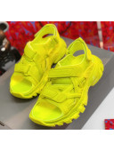 Balenciaga Track Sandal in Neoprene and Rubber Yellow 2020