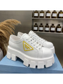 Prada Calfskin Platform Sneakers White/Yellow 2021