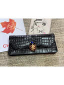 Chanel Metallic Crocodile Embossed Calfskin Beetle Evening Clutch AS0857 Black 2019