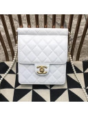 Chanel Pearl Flap Bag AS0580 White 2019