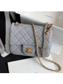 Chanel Lambskin & Gold-Tone Metal Flap Bag AS1786 Light Grey 2020