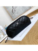 Chanel Lambskin Cosmetic Vanity Pouch Black 2022 10