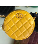 Chanel Quilted Lambskin Chain CC Round Clutch with Chain AP0725 Yellow 2019