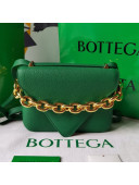 Bottega Veneta Mount Grained Calfskin Small Chain Envelope Bag Jungle Green 2021