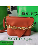 Bottega Veneta Mount Smooth Calfskin Small Chain Envelope Bag Maple Brown 2021