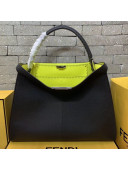 Fendi Peekaboo X-Lite Large Grained Leather Top Handle Bag Black 2019