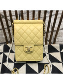 Chanel Lambskin Pearl Flap Clutch with Chain AP0367 Yellow 2019