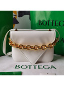 Bottega Veneta Mount Smooth Calfskin Small Chain Envelope Bag White 2021