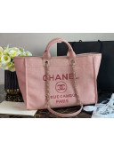 Chanel Deauville Mixed Fibers Large Shopping Bag A66941 Pink 2020