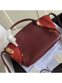 Chloe Owen Medium Satchel Bag in Smooth & Suede Calfskin Burgundy 2017