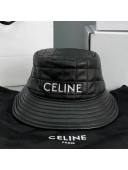 Celine Quilted Lambskin Bucket Hat Black 2021