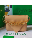 Bottega Veneta Mount Smooth Calfskin Small Chain Envelope Bag Almond Beige 2021