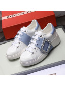 Roger Vivier Crystal Buckle Sneakers Blue 2020