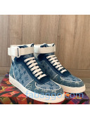 Louis Vuitton Trainer Denim High-Top Sneakers Blue 2020