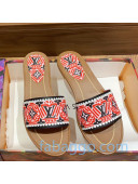 Louis Vuitton Crafty Lock It  Flat Slide Sandals Red/Black 2020