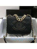 Chanel Quilted Lambskin Studded CC Flap Bag AS1514 Black 2020