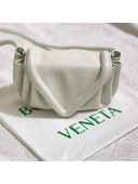 Bottega Veneta Beak Small Lambskin Crossbody Bag Chalk White 2021