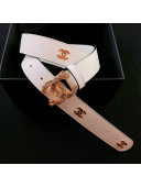 Chanel Calfskin Belt 3cm with Star CC Buckle White 2021