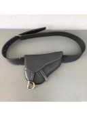 Dior Saddle Belt Bag in Grained Calfskin Black 2019