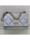 Chanel Quilted Goatskin Chanel 19 Maxi Flap Bag AS1162 Grey 2020（Top Quality）