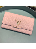 Louis Vuitton Capucines Bloom Lambskin Long Flap Wallet M68590 Pink 2019