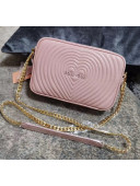 Miu Miu Matelasse Lambskin Leather Heart Shoulder Bag 5BH118C Pink 2020