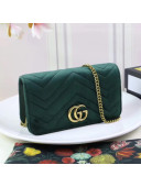 Gucci GG Marmont Velvet Mini Bag 488426 Green 2017