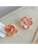 Van Cleef & Arpels Clovers Studded Earrings Light Pink 2021 