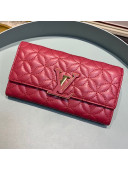 Louis Vuitton Capucines Bloom Lambskin Long Flap Wallet M68590 Dark Red 2019