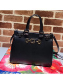 Gucci Zumi Grainy Leather Small Top Handle Bag ‎569712 Black 2019