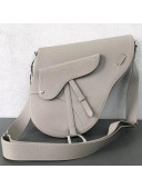 Dior Saddle Large Shoulder Bag in Calfskin Grey 2019