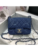 Chanel Denim Small Flap Bag AS2070 Blue 2020