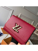 Louis Vuitton Epi Leather Twist MM Shoulder Bag M50282 Deep Red/Gold 2020