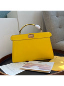 Fendi Peekaboo ISeeU East-West Bag in Yellow Leather 2020