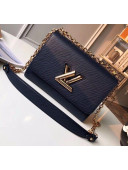 Louis Vuitton Epi Leather Twist MM Shoulder Bag M50282 Navy Blue/Gold 2020