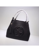 Gucci Interlocking G Leather Medium Top Handle bag 282309 Black 2022