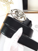 Versace Calfskin Belt 4cm with Logo Buckle Black 2021 05