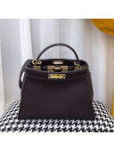 Fendi Peekaboo Iconic Leather Streped Medium Bag Black 2020