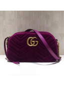 Gucci GG Marmont Velvet Small Camera Shoulder Bag 447632 Fuchsia 2017