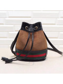 Gucci Suede with Web Mini Bucket Bag 550620 Brown 2018