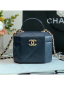 Chanel Lambskin Small Vanity Case AS2630 Navy Blue 2021