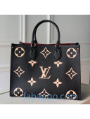 Louis Vuitton OnTheGo MM Tote Bag in Monogram Leather M45495 Black 2020