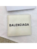 Balenciaga Grained Calfskin Everyday Short Wallet White 2017