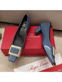 Roger Vivier Belle Vivie Patent Calfskin Pumps 4.5cm Blue 2021