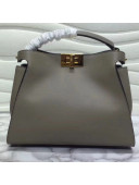 Fendi Calfskin Essential Peekaboo Bag 27cm Grey 2018