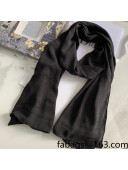 Dior Cannage Silk Scarf 70x200cm Black 2021