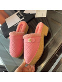 Chanel Suede and Shearling Clogs Mules 4.5cm G38271 Pink 2021