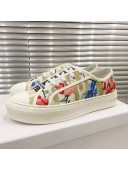 Dior Walk'n'Dior Sneakers in Multicolor Cotton with Dior Hibiscus Embroidery 2021